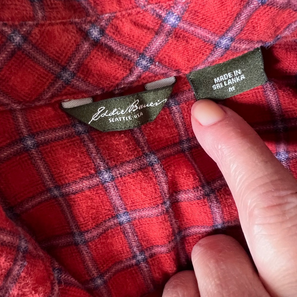 Eddie Bauer Red and Blue Plaid Shirt